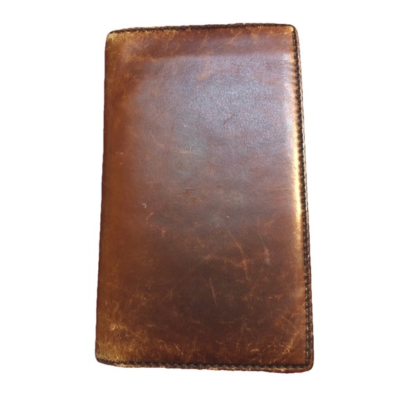 GUCCI Vintage Long Leather Bifold Wallet Card Holder Brown - Picture 1 of 16